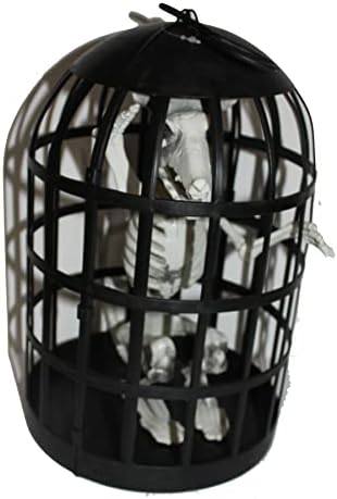 Шик дизајн Биг 11 „Пластичен скелет животно во 12“ високо од 12 “широко висечки кафез за Ноќта на вештерките