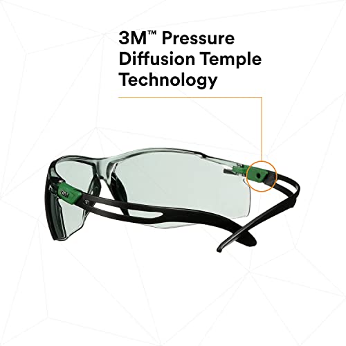 Безбедносни очила од 3М, Securefit 500 серии, 20 пакувања, ANSI Z87 Impact Reated, прилагодливи храмови за растети, спортски заштитни очила, IR 1,7 анти-магла против грешки сиви леќи, црн