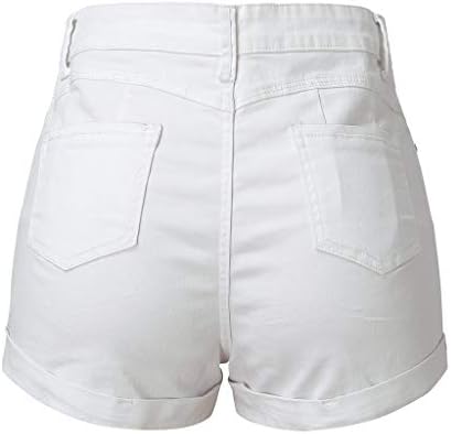 Shakumy krained тексас Jeanан шорцеви случајни летни плажа удобно истегнување на средниот пораст искинати потресени фармерки шорцеви топли панталони