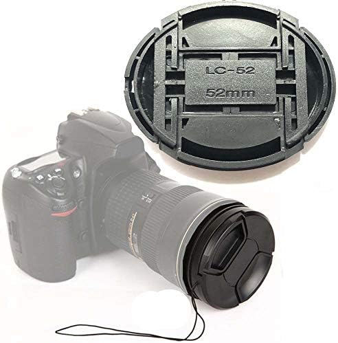 Shenligod 52mm леќи Cap 2PCS со пакет на леќи за капаче за капаче за канон за Nikon за Sony DSLR и друга капа на леќи за камери