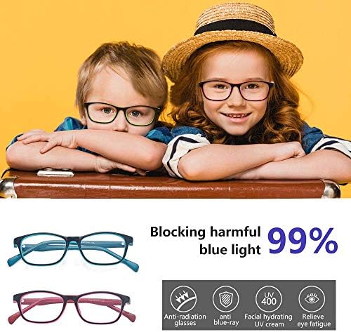 СЕКОГАШ SUV 2 Пакувајте Деца Деца Сино Светло Филтер Компјутерски Очила За Блокирање На Анти Напрегање На Очите Проѕирни Очила За Леќи Сет1