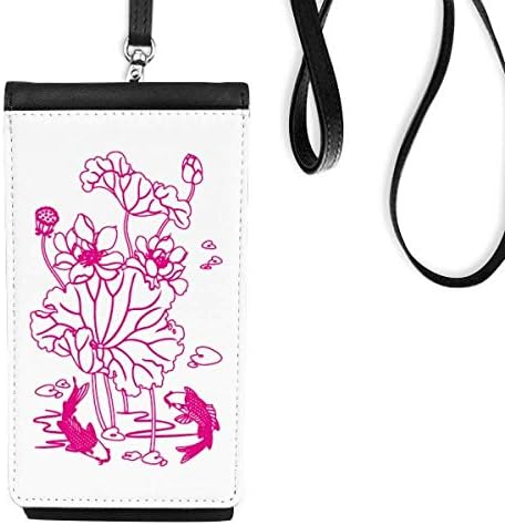 Лотос лотос цвет лотос корен риба вода паричник чанта виси мобилна торбичка црн џеб