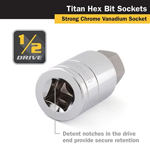Титан 15662 1/2-Инчен Погон x 1/2-Инчен Хексадецимален Битен Штекер