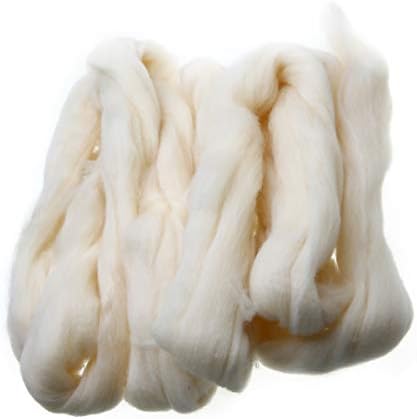Трендибој капчиња комплет предиво за виткање волна влакна 100g крем бела игла за палење волна врвови врвови на ткаење за рачно изработено DIY