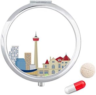Канада Обележје И ГРАДОТ ТВ Кула Пилула Случај Џеб Медицина Кутија За Складирање Контејнер Диспензерот