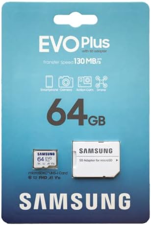 Samsung 64GB EVO Плус MicroSDXC UHS-I Мемориска Картичка Работи Со Samsung Galaxy A04s, Galaxy A04 Паметни Телефони C10 U1 Fhd A1 V10
