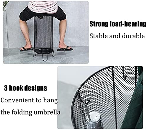 Lxdzxy stand stand, чадор стојат Компактен метал со куки може да складира долги и кратки чадори, што е стабилно и издржливо и заштедува простор, бронза, 60x26cm