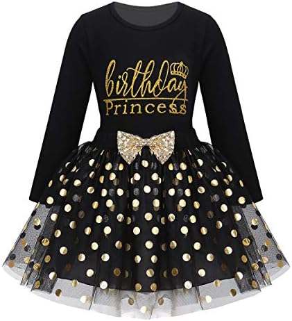Chictry Toddler Little Girls Fancy Sequin Polka Dots Роденденска облека за тркала со тркала со тркала со здолниште од меш