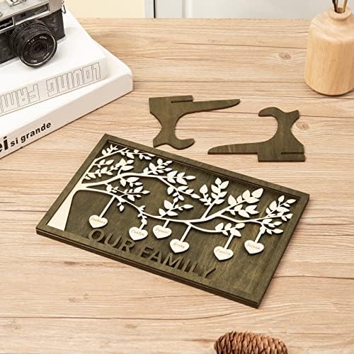 Jepewora обичај 2-9 имиња рамка за семејно стебло Персонализиран семеен знак обичај дрвена биро плакета за декорација знак на мајката подарок