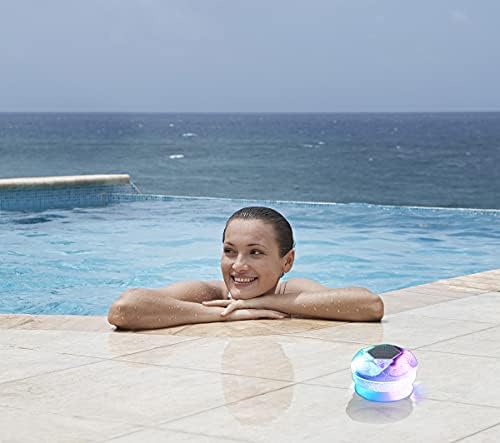 Vivianus мал звучник за туширање со Bluetooth со LED тетоважа во форма на дијамант, батерија за полнење од 1000mAh, безжичен звучник