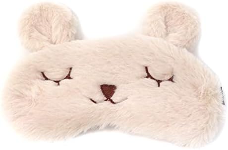 Honbay кадифен зајак за спиење маска за очи, симпатична цртана маска за животински очи за деца