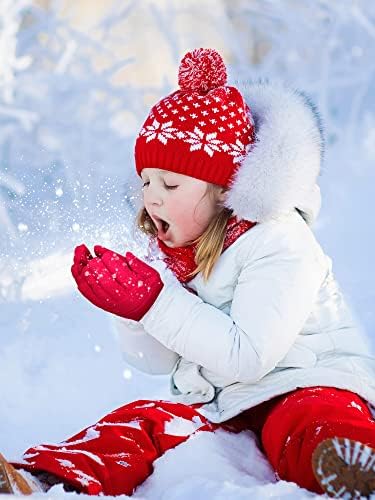 Боао 2 пара Деца зимски скијачки ракавици водоотпорни топли снежни белезници целосни прсти на ракави за доенчиња за мали деца
