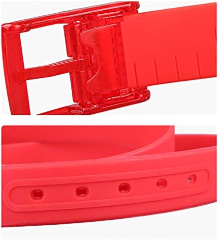 Andongnywell Unisex Silicone Belts машки и женски универзален појас пластична тока бонбона боја