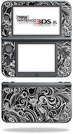 Кожа на јаглеродни влакна од Moundyskins за Nintendo New 3DS XL - Црно гроздобер | Заштитна, издржлива завршница на јаглеродни влакна |
