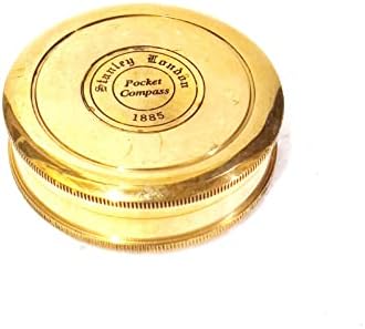 Златен полски месинг компас Роберт Фрост песна џеб морски колекционерски поморски антички гроздобер стил