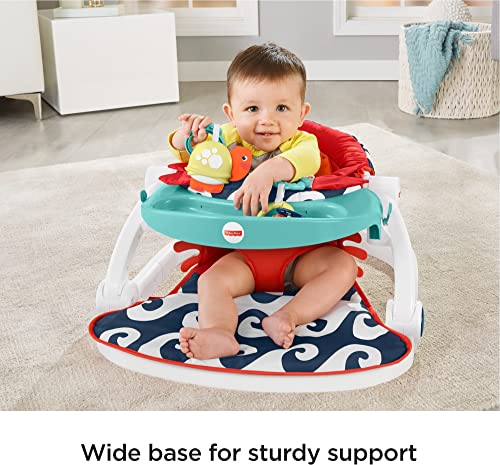 Фишер-цена преносно бебе столче седи седиште со подот со фиока за снек и играчки за развој, подлога за седиште во крцкање и