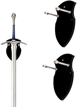 Кафенда акрилик меч Плакета Средновековни витези меч и штит wallид закачалка wallид монтирање на меч wallиден плакета држач за акрилик меч приказ
