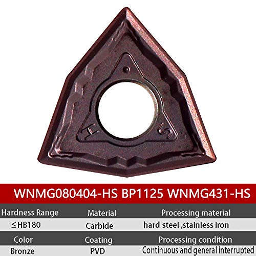 GBJ-10pcs WNMG431-HS LF6018 WNMG080404-Hs Карбид Вметнува Вртење Инсерти Вртење Секачи За Челик/Нерѓосувачки Железо И Леано Железо