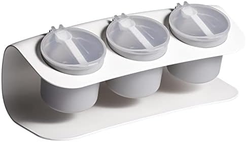 Кутија за зачини за домаќинства на кујна постави три мрежни комбинирани зачинети шише и може да го преврти капакот за зачинување на капакот