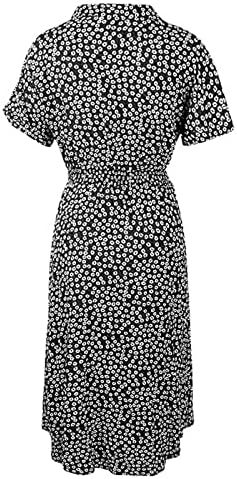 Koippimel 2022 летен фустан женски краток ракав долг ракав долги фустани копче надолу по цветни печатени вечерни забавни клубови