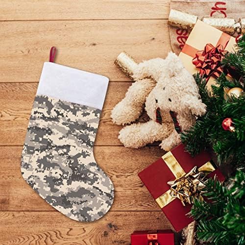 Кафеава пустина дигитална маскирна божиќна порибување чорапи со кадифен камин што виси за декор за домашно дрво дома