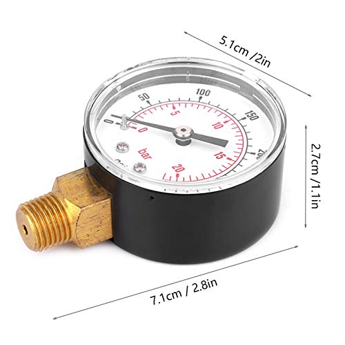 Мерач на притисок 1/4 BSPT мерач на низата на нишки со двојна скала за мерење на притисокот на водата на нафтен гас