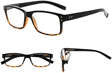Очила за читање на Гуд 8 пара класични лесни правоаголни читатели за мажи+1,75