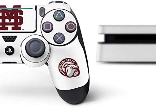Skinit Decal Gaming Gaming Skin Chain компатибилен со PS4 тенок пакет - официјално лиценциран колеџ Мисисипи Државен дизајн на логото за лого на логото