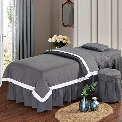Zhuan Premium Massage Table Sheet поставува убавина за кревет за кревет 4 парчиња кревети за масажа за здолништа со постелнина спа-постелнина