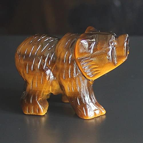 2 '' Рака издлабена мешана гемстом кристална мечка фигура резба на животни
