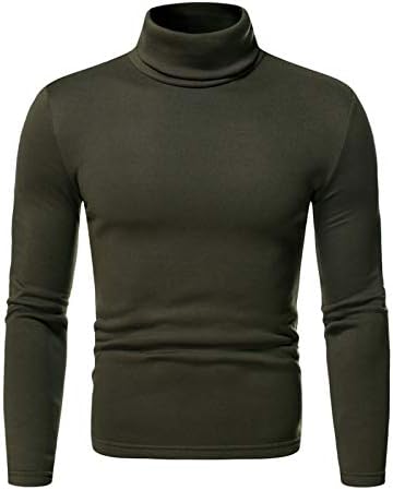 XXBR машки обични тенок тенок маички со тенок теренци со долги ракави Основни пуловер термички долна облека врвови на желка за мажи за