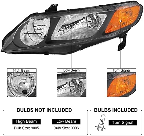 Даум одговара за 2006-2011 Хонда Цивик 4-Врата Седан фарови собранието Возачот И Совозачот Страна