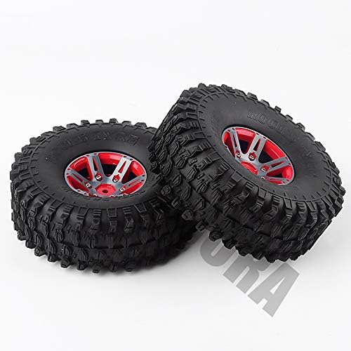 Поставете гума од гуми од 1,9 инчи 4 парчиња раб на тркала и гумени гуми за 1/10 RC Crawler Axial SCX10 90046