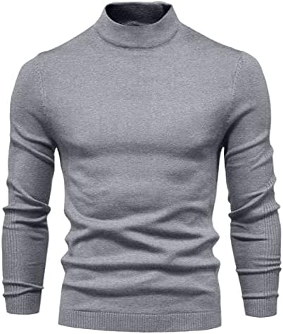 Машки плетен џемпер есен и зима нов тркалезен џемпер на вратот, цврста маица плус џемпери со големина