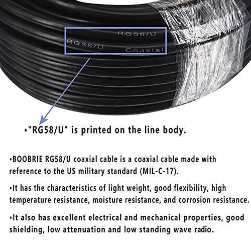 Boobrie 49.2ft n женски до RP-SMA машки кабел коаксијален RG58/U N-тип женски до RP-SMA машки низок загуба коаксен кабел 50ohmsn на RP-SMA конектор за WiFi 4G LTE LTE LORA антена антена хелиум кабе?