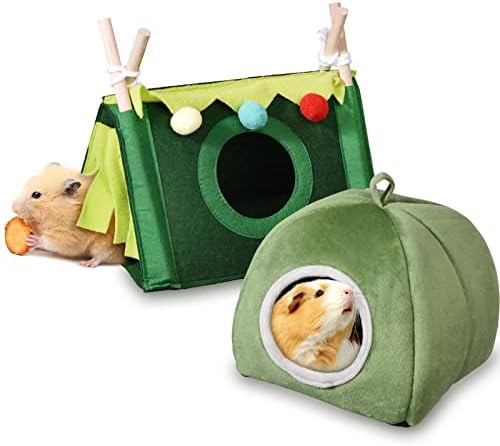 Гвинеја свиња за свињи 2 пакувања тунел куќа кревет за зајаче хрчаци чинчила еж, додатоци за мали животни -играјќи лов на спиење, потпирајќи се топло кадифен гнездо ?