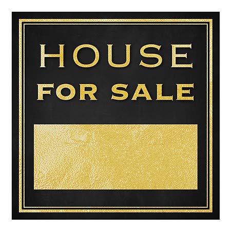 CGSignLab | „Куќа за продажба -класично злато“ прозорец за лепење | 8 x8