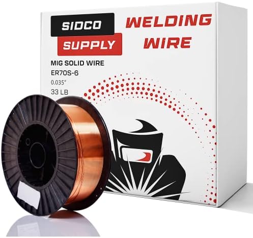 Sidco Supply Solid MIG Walding жица - ER70S -6-0.035 инчи, 33 lb spool - благ челичен миг жица со ниско ниво на распрскувач