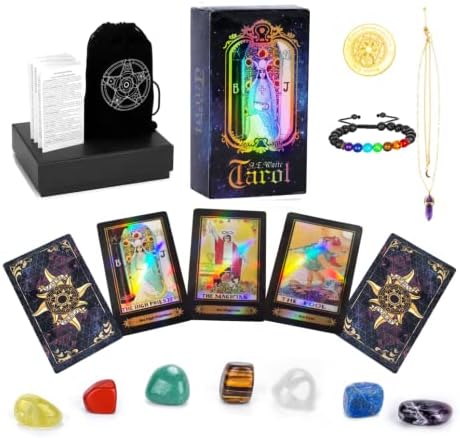 Roxiuc Tarot картички постави палуба со картички за водичи-тароти за богатство што раскажува играчка со кристално-пендлум-за почетници