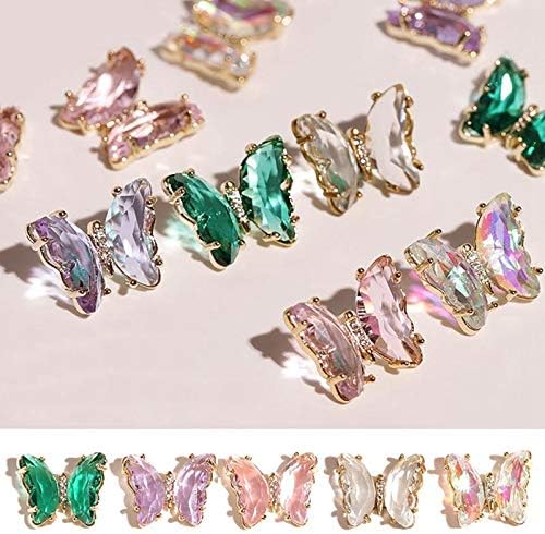 5 парчиња 3Д пеперутка за нокти шарм мода од пеперутка нокти rhinestone nail art crystal diy рачно изработени украси за нокти - материјали за нокти -