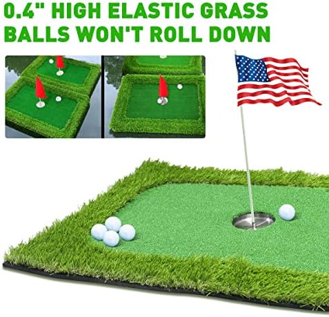 Долокс лебдечки голф зелена за базен лебдечки чипс зелена, плови голф ставајќи мат голф игри за обука за голф трева, поставена за базен летен забавен двор, голф пода