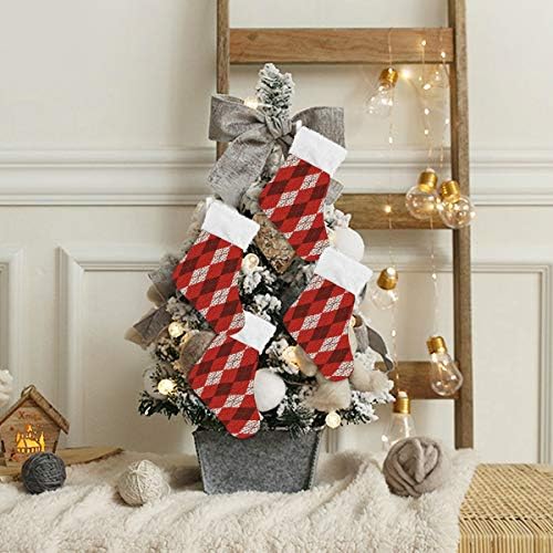 Алаза Божиќни чорапи класични персонализирани мали декорации за порибување за семејни сезонски празници Декор на забава од 4.7,87 “