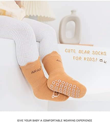 Кандсвит Унисекс Детето не се лизгаат чорапи за девојчиња за девојчиња за девојчиња, подни чорапи 6 пара парчиња