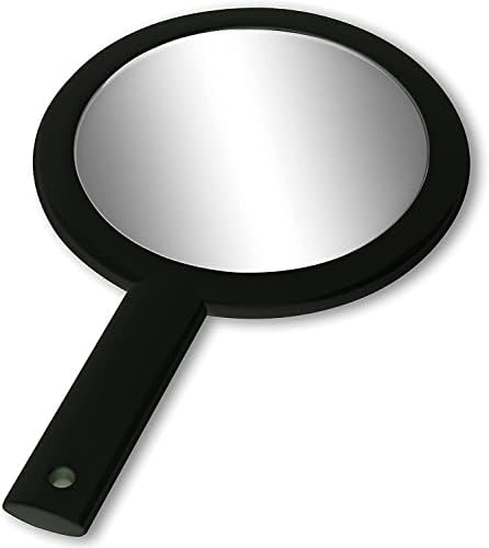 Mirrorvana Големо и удобно рачно држено огледало со Handlel во црна и голема рачна огледало со удобен пакет на рачки