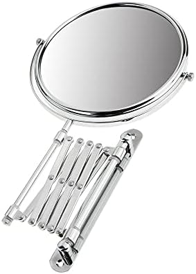 FXLYMR десктоп шминка огледало за убавина огледало на wallидното монтирање на склопување, легура суета огледало, 7 '' суета wallид монтирање на бањата за бричење огледало 3x