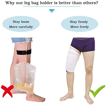 Држач за торбичка за нозе на катетер 2 брои ткаенини Катетер ракави држач за нозе за урина - уринарна дренажна торба останете