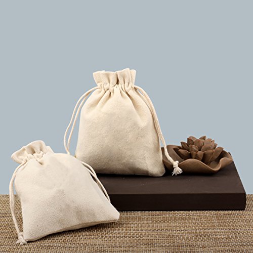 BCP Пакет од 12 парчиња 3х4 Инчен Двојна Врвка Памучни Муслински Кеси Кеси За Повеќекратна Употреба Торби За Чај Торба За Подароци За Сувенири