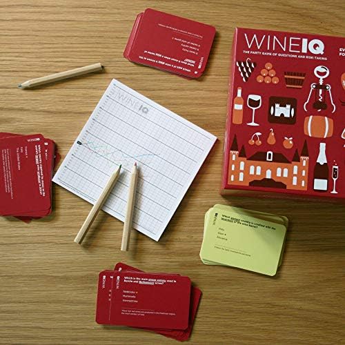 Хелветик Вино IQ партиска игра | Тривијална игра за loversубители на вино | Предизвикувачка тимска игра за игра ноќ | Забавна квиз игра