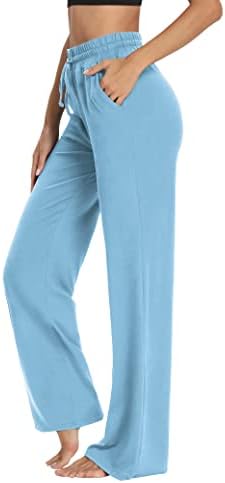 Сарин Метјус женски јога џемпери широки нозе дневни пижами панталони удобни тренинзи за тренингот џогери панталони со џебови