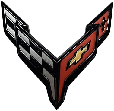 1pcs Corvette C8 Amblem Amblem Front Blumper Прекрстени знамиња 3D лого на налепница за налепница Заменска табла за замена за 2020+ Corvette